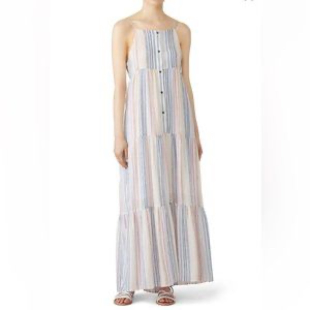 Splendid Arcos Iris tiered rainbow maxi dress